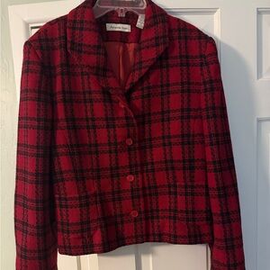 Amanda Smith Red and Black Plaid Jacket